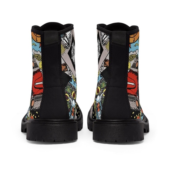 Tarot Card Women’s Canvas Boots | Rider-Waite-Smith Major Arcana Design - Picture 6 of 7